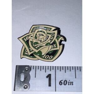Hundred Bill $100 Money Green Flower Pin Brooch